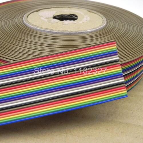 1 meter/lot) 1.27mm Pitch 26 Way 26p Flat Color Rainbow Ribbon Cable Wiring Wire For Pcb