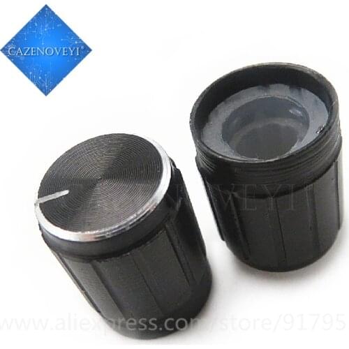 10pcs/lot 13*17mm aluminum alloy potentiometer 13*17 knob rotation switch volume control knob black In Stock In Stock