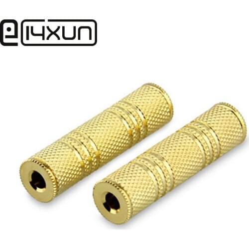 1pcs/lot 3.5mm Female to 3.5 mm Female F/F Audio Adapter Coupler Metal Gold Plated Connector