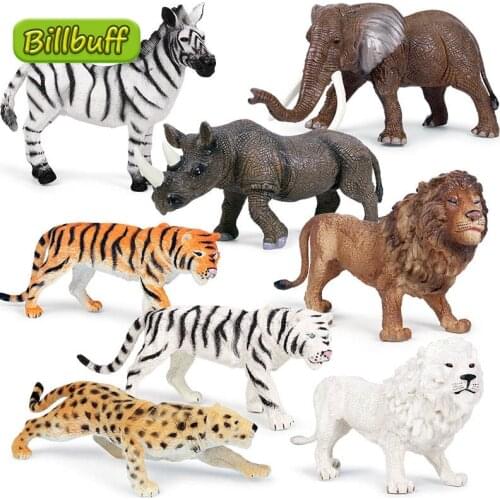 Big DIY Wild Jungle Zoo Animal Models Action Figures Targe Elephant Lion Collection Model Doll Educational toy for children Gift