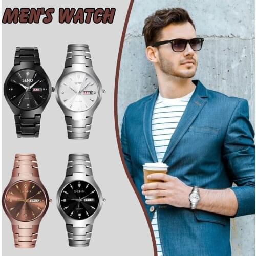 2021 new fashion watch seno chennuo fully automatic non mechanical mens watch waterproof double calendar Korean watch for men