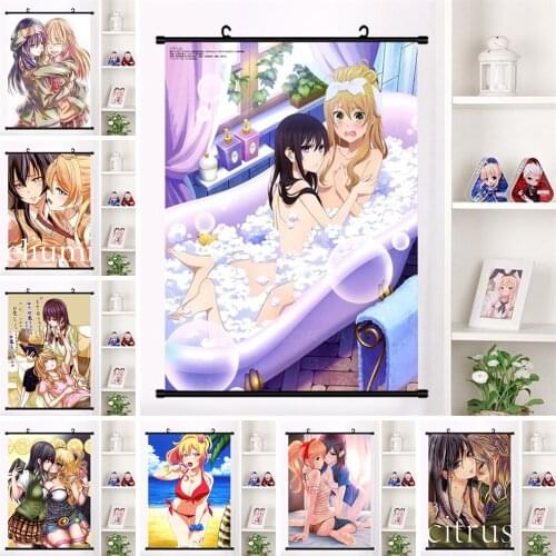 Citrus Hanging Painting Anime Character Poster Sexy Girl Picture Wall Art Home Living Room Decor Plastic Scroll Canvas HD Prints
