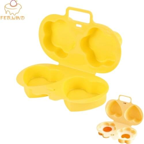 Double-Sided Shaped Poached Egg For Microwavable Egg Poacher/Form For Cooking Plastic Boiled Eggs Mold Pan Kitchen Tools 121