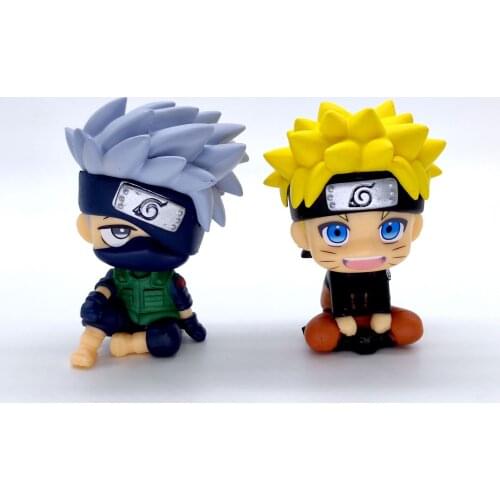Naruto Sitting Posture Uzumaki Hatake Kakashi Figure Collectible Model Toys Anime Car Ornaments Childrens Birthday Gifts
