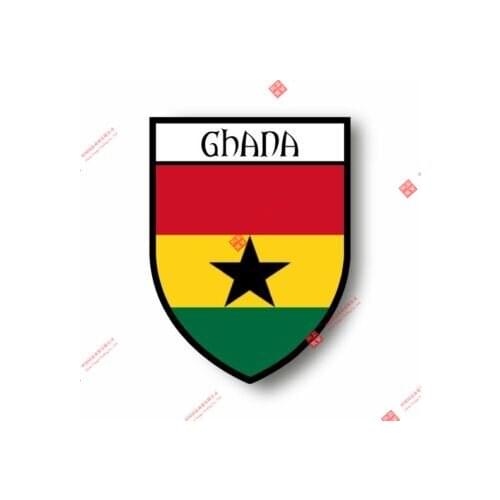 Interesting Stickers Decal Souvenir Vinyl Car Shield City Flag World Crest Ghana Racing Motorcycle Helmet Stickers