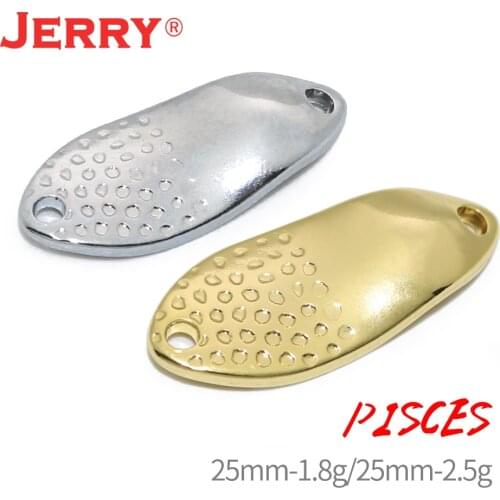 Jerry Pisces 50pcs Brass Unpainted Blank Trout Spoon Spinner Bait Blinker 2.5g Artificial Fishing Lure Glitter Ultralight Tackle