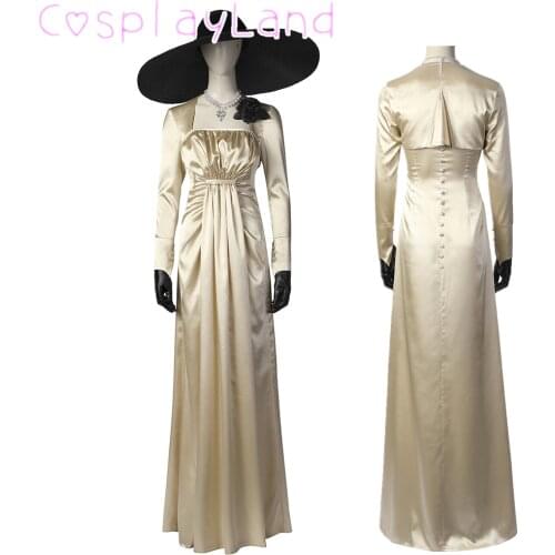 Hot Game RE Village Alcina Dimitrescu Dress Halloween Cosplay Alcina Costume Middle Ages Evening Party Outfit Women Suit