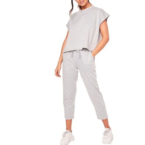 Summer Two Piece Set Tracksuit Women Clothes Short Sleeve T-shirt Top and Pants Jogging Suit Casual Loose Womens Sets Outfits