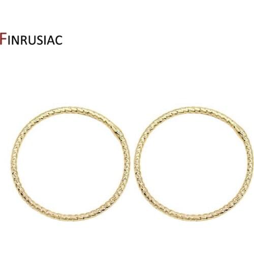 Jewellery Making Supplies 14k Gold Plated Round 20mm Circle Charm Pendant Connectors Accessories For Handmade DIY Craft