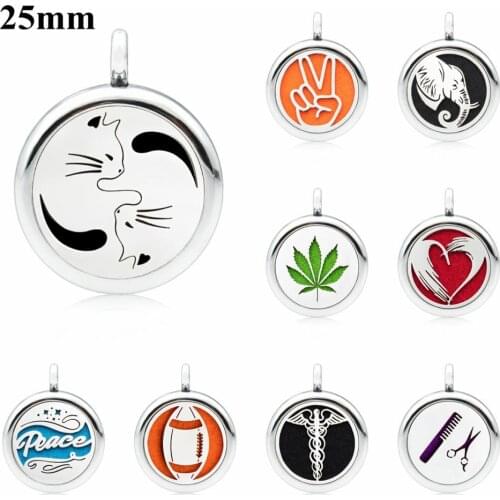 New arrivals Peace Cat 25mm Aromatherapy Locket Perfume Essential Diffuser Locket pendant As Gift (free chain & 5pads)