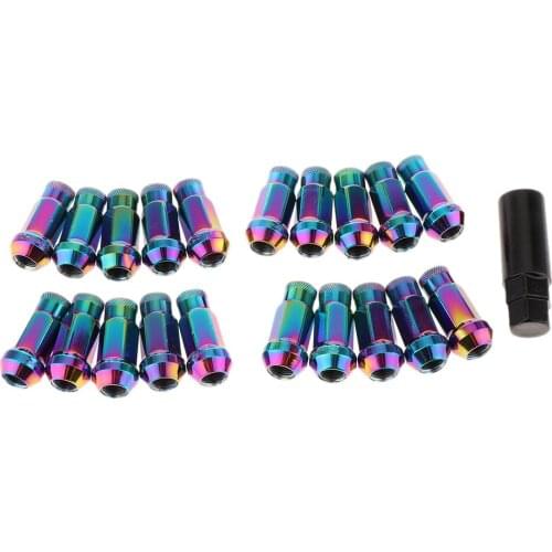 Metal Extended Dust Cap Lug Nuts Wheel Rims Tuner W/Lock M12x1.25