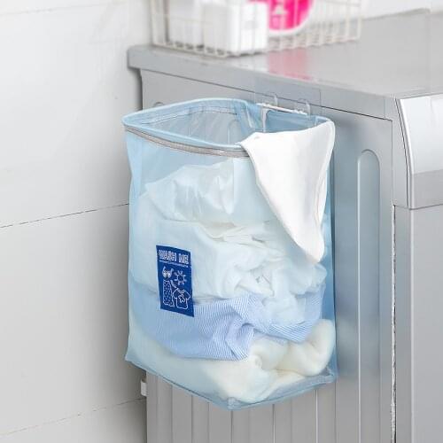 Wall Mounted Breathable Laundry Basket Foldable Dirty Clothes Basket Dirty Clothes Storage Bag Children Toy Storage Bucket