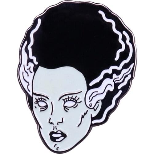 Bride of Frankenstein enamel pin vintage Halloween horror movie gift
