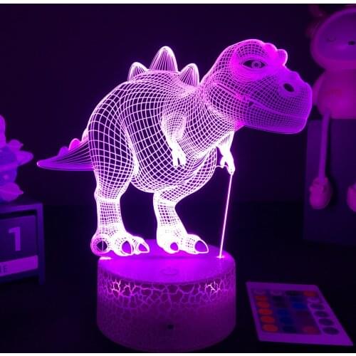 3D Dinosaur Nightlight Baby Sleep Lighting Stegz Figure For Kids Child Bedroom Decor Birthday Gifts Bedside Lamp