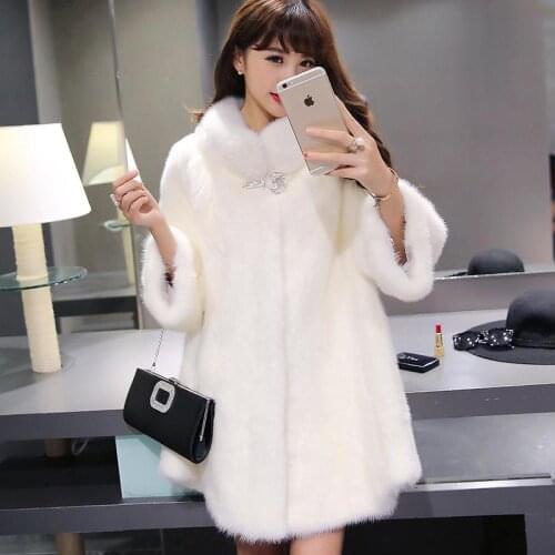 Mink Coat Womens Whole Mink 2021 New Imitation Fur Womens Wear Medium And Long Fur Coat Haining Mink Fur Women