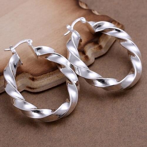 Wholesale High Quality Jewelry Silver plated Twisted Earrings for Women best gift SMTE154