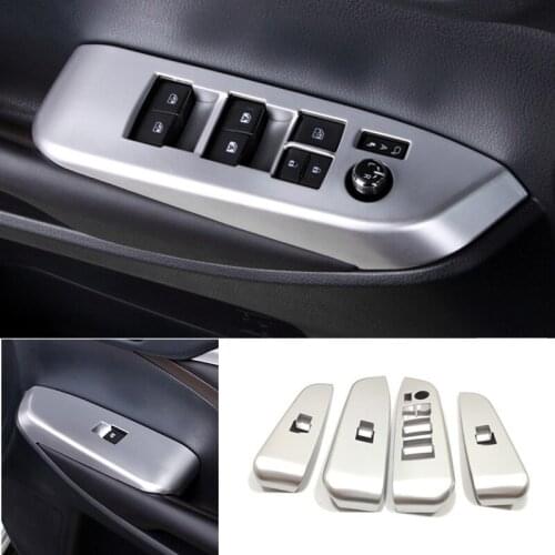 For Toyota Highlander 2015 -18 19 ABS Matte Inner Door Armrest Window Switch Cover Decoration Control Panel Auto Accessories