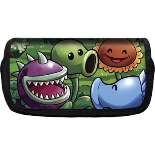 Plants VS Zombie Boys Girls Cartoon Polyester Pencil Case Bag School Pouches Children Pen Bag Kids Purse Wallet