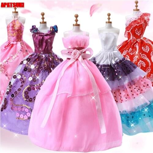 Fashion Doll Dresses For Barbie Dolls Clothes Outfits Wedding Party Gown Dancing Costume For 1/6 BJD Dolls Accessories Toys