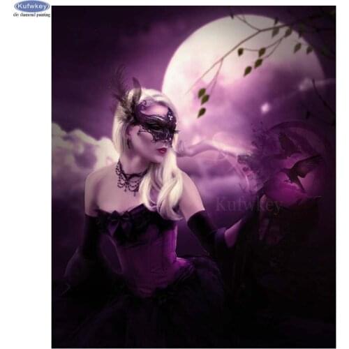 Holiday Cartoon Painting Full square DIY 5D Diamond Painting cross stitch Woman mosaic kit Diamond Embroidery Mask beauty A417