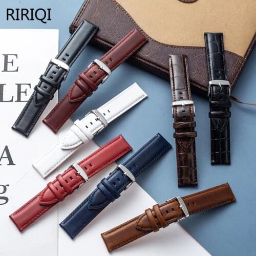 Genuine Leather Watchbands 12-22mm Universal Watch pin buckle Band Steel Buckle Strap Wrist Belt Bracelet + Tool