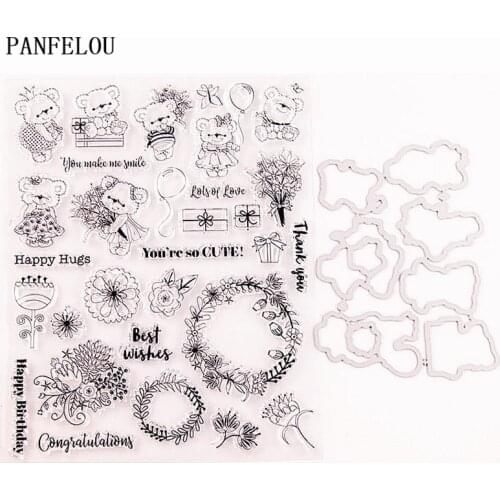 Cutting dies Lovely bear Transparent Silicone Rubber Clear Stamps cartoon Scrapbooking/DIY Easter Childrens toys album