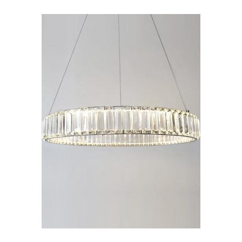 Modern Design Crystal Ring Light Chanderlier LED Luxury Living Room Round Stainless Steel Crystal Suspension Luminaire Pendant