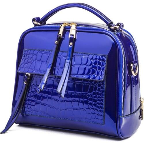 PU Womens Shoulder Bag Fashion Crocodile Pattern Ladies Handbag Bright Leather Trend Designer New Crossbody Bags For Women 2020