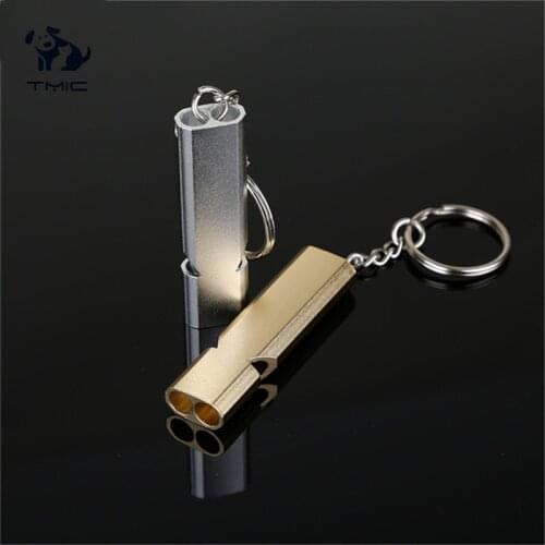 High Quality Aluminum Two-tone Pet Dog Training Whistle Dog Repeller Pet Supplies And Outdoor survival equipment whistle