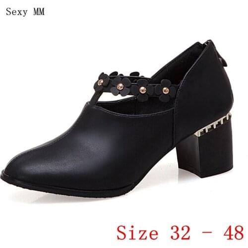 Pumps Women Oxfords Career Shoes High Heels Woman High Heel Shoes Kitten Heels Small Plus Size 32 33 -40 41 42 43 44 45 46 47 48