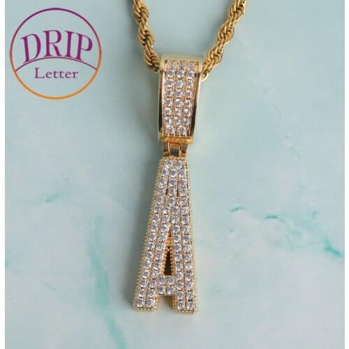 Letter Pendant Jewelry Real Gold Plated Necklace Hip Hop for Women Jewelry