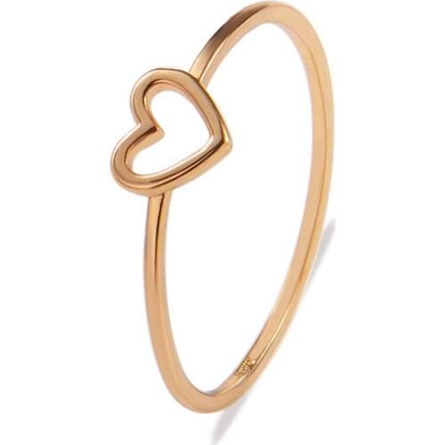 1 PC Women Ring Hollow Heart Rings For Couple Wedding Jewelry Simple Alloy Love Heart Ring Girls Fashion Jewelry Dropship Hot