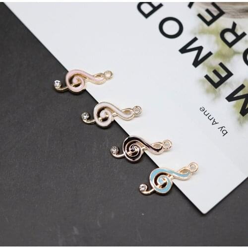 MRHUANG 10pcs/lot Musical Note Alloy Gold-Color Pendant fit necklaces bracelets DIY Jewelry Accessories