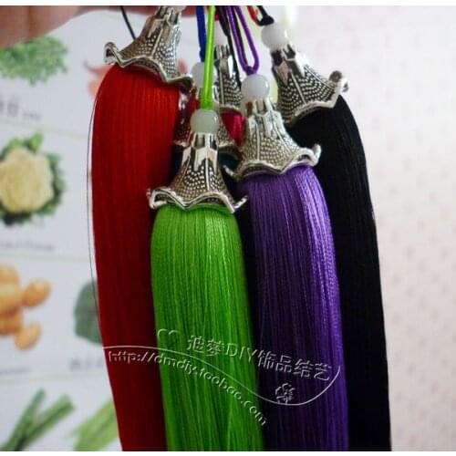 15cm long Su DIY Jewelry Accessories The new 14-color Chinese knot short fat type Exquisite tassels Rayon Silk tassel wholesale