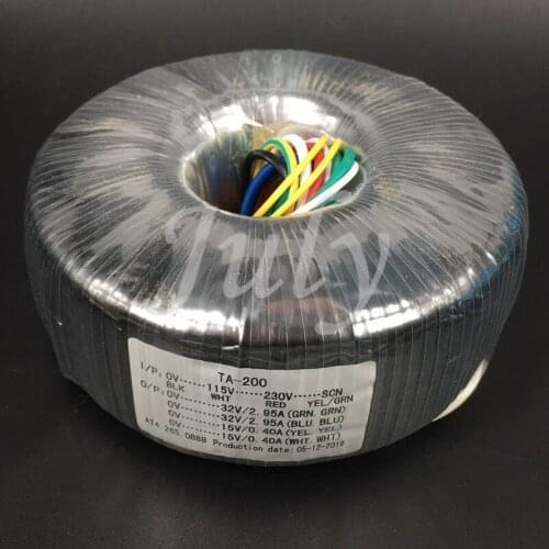 200W dual 32V+ dual 15V ring cattle power transformer, 115-230V oxygen-free copper wire ring type audio transformer