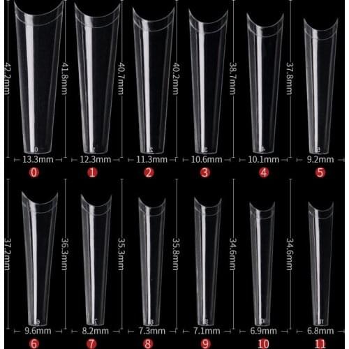 240pcs False Nail Art Tips French Natural Transparent Coffin False Nail Tips Acrylic UV Gel Nail Polish Manicure