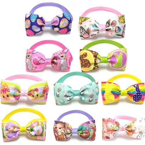 50pcs Easter Pet Dog Bow Ties Pet Supplies Rabbit Pet Dog Puppy Samll-Middle Dog Bow Grooming Accessories Pet Products