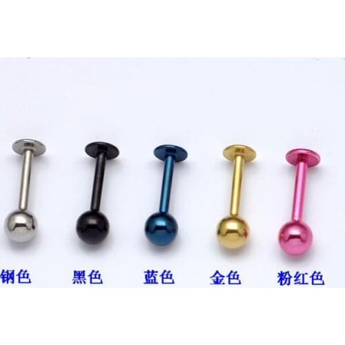 Free shipping 3,4,5mm mix 3sizes 5 colors 300pcs stainless steel labret fashion lip rings body piercing jewelry mix lots