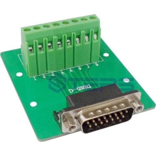 Free shipping DB15 male 15 pin no need welding breakout board DP pin DR adapter plate board