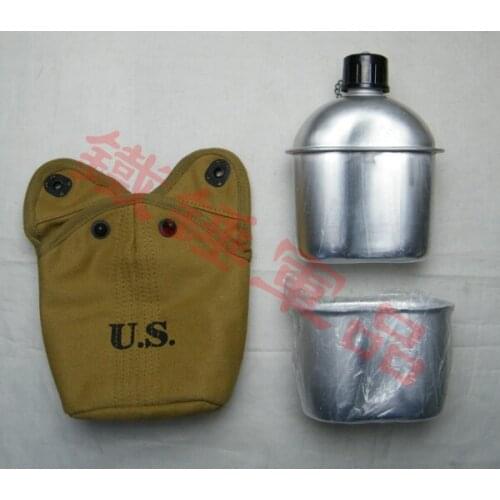WWII ww2 US MILITARY WATER BOTTLE MESS TIN CANVAS COVER Military War Reenactments