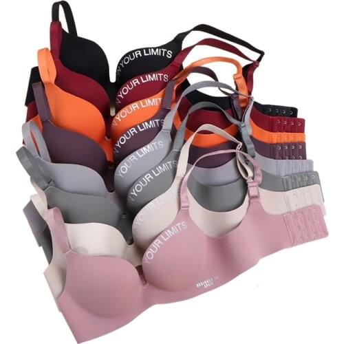 8 colors Seamless Sexy Bra Letter Fashion Women Push Up Bra Comfort Wire Free Lingerie 3/4 cup Female Underwea Bralette