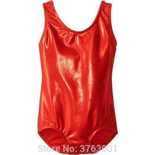 Children Sparkly Metallic Spandex Art Gymnastics Sportswear Competition Dancing For Girl Shiny Costum Stage Performance Leotards