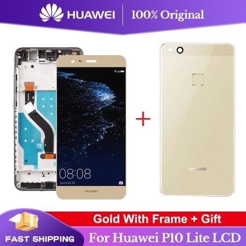 For Huawei P10 Lite P10Lite WAS-LX2 WAS-LX1A WAS-LX3 LCD Display Touch Screen Digitizer Assembly with frame with Battery cover