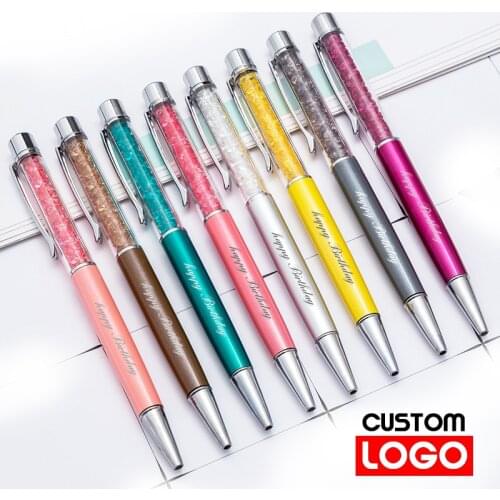 Diamond Crystal Pen Metal Ballpoint Pen Advertising Pen Office Gift Pen Custom LOGO Lettering Engraved Name Student Stationery
