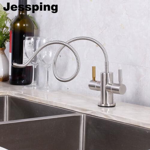 Flexible Dual handles pure water drinking faucet 2 connect tube