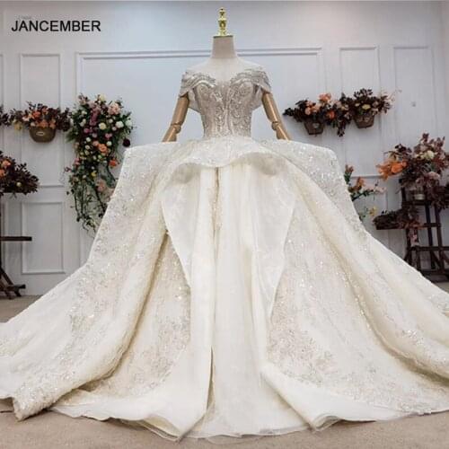 HTL1536 Vestidos De Novia Wedding Dress Luxury Off The Shoulder Beaded Long Pleat Wedding Ball Gowns свадебное платье