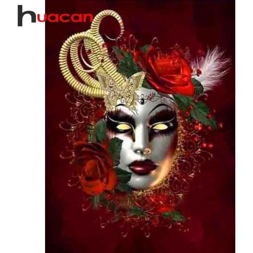 Huacan Diamond Painting Mask Full Square/Round 5D DIY Diamonds Embroidery Kits Portrait Decorations Home New Arrival
