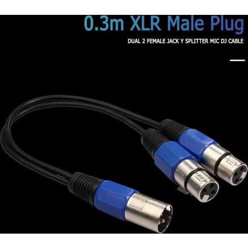 3Pin XLR 1 Male to 2 Female Audio Extension Cable Microphone Y Splitter Cord The Transmission Effect Of Shielded Wire Is Good