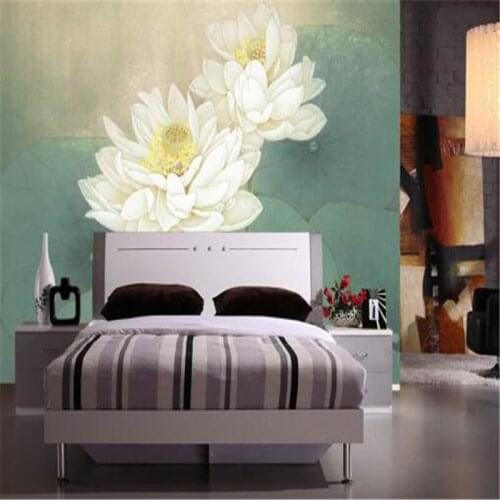 Chinese Painting Wall Paper for Walls 3D Damask Non-Woven Wallpapers Meticulous Lotus Retro Wallpapers for Living Room
