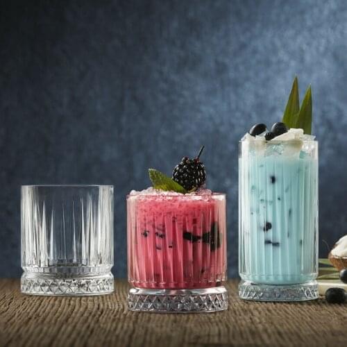 Pasha Classic Cocktail Glass Bar Dedicated Retro Liquor Glass Glass Wine Glass Striped Whiskey Glass